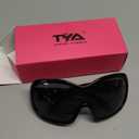 Oversized Trendy Wrap Around Sunglasses for Women Men - Cool Concert shades 2000s Retro Round Big Shield Glasses (Black)