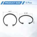 uxcell 5Pcs 2" Internal Retaining Ring Circlip, 65 Mn Spring Steel Internal Circlip Snap Rings C-Clips for Grooved Shaft Studs, Black