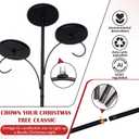 Christmas Tree Candle Holder for Big Flameless Candles, 32.4 Inch Black Triple Shelf Christmas Tree Topper, Candle Tree Topper Holder, Christmas Tree Decorations for Candles, Gift Boxes