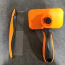 2PCS Self Cleaning Slicker Brush & Dog Comb - Skin Friendly Deshedding Grooming Tool for Dogs, Cats and Small Animals, Professional Deshedding Dematting Tool for Long and Short Haired Pets (Orange)