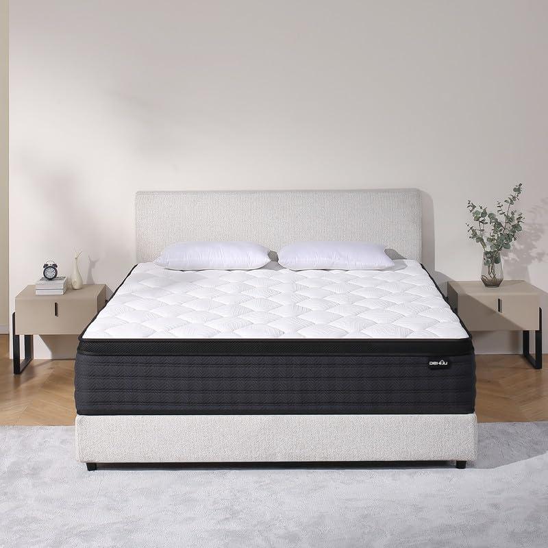King Size Mattress, 12 Inches Hybrid Memory Foam King Mattress in a Box, Medium, Pressure Relief, CertiPUR-US