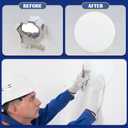 Sosation 6 Pcs Ceiling Cover Plate Wall Hole Cover Plastic Flat Blank Plate with 48 Pcs Double Faced Adhesive Tape for Ceilings or Wall (8 Inch)