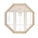 Gumcoly Octagon Beaded Framed Mirror Octagon Wall Mirror for Bathroom 24" Farmhouse Gold Metal Mirror for Decor Rustic Hanging Vanity Mirror for Bathroom Entryway Washingroom Living Room Bedroom