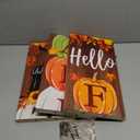 Fall Porch Sign, Hello Pumkpkin Sign for Front Porch, 3 Pumpkins Wooden Sign Yard, Vertical Wood Sign Standing for Patio Front Door Porch, Autumn Home Party Entryway Yard Wall Decor Indoor Outdoor, 47x8 inch