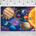 INRUI Solar System Photography Background Space Party Banner Kids Planets Educational Space Themed Poster Photo Backdrop (8x6FT)