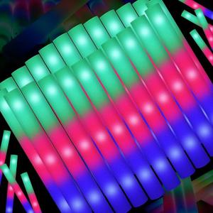 44 PCS Foam Glow Sticks Bulk with 3 Modes Colorful Flashing, Glow Sticks Pack, Foam Light Up Sticks, Glow in Dark Party Supplies for Wedding, Raves, Party, Halloween, 4th of July