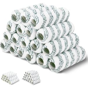 18 Pack 9" x 3/4" Nap Microfiber Paint Roller Covers, High-Capacity Microfiber Covers Refills, Naps for 9 Inch Roller Frame, Ideal for Rough Surfaces, All Paints and Stains