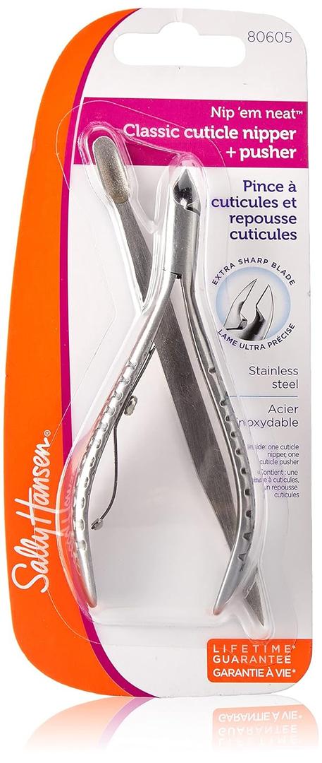 Sally Hansen Beauty Tools, Nip'em Neat-Cuticle Nipper, Pusher, Half Jaw, 1 count, Cuticle Cutter, Cuticle Nipper, Cuticle Clippers, Cuticle Trimmer, Precise Blade, Safely Trims