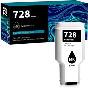 728 Ink Cartridges (300ml, Matte Black), 728XL DesignJet Ink Cartridge F9J68A Replacement for HP DesignJet T830 MFP & T730 Large Format Plotter Printer(1-Pack)