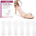 High Heel Cushion Inserts for Women - (3 Pairs) Welnove 3/4 Invisible Insoles Prevent Feet from Sliding Forward - Shock Absorption - Comfort Shoe Pads for High Heels Sandals Flats,Clear,Size L