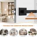 Probrico Square Passage Interior Keyless Door Handle, Heavy Duty Door Knobs for Hall and Closet Doors, Non-Slip Grip Levers for Right/Left Handed Doors, Matt Black, 5 Pack