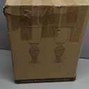 20" Table Lamp with 2 USB Ports, Vintage Bedside Lamp for Bedroom, 3-Way Dimmable Desk Lamp with Glass Shade, Rustic Farmhouse Nightstand Light for Living Room Entryway or Office, LED Bulb Included (Washed Blue, 1 PCS)