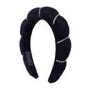 Black Crystal Puff Headband- Pack Of 3