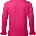 J.VER Men's Dress Shirts Solid Long Sleeve Stretch Wrinkle-Free Formal Shirt Business Casual Button Down Shirts (Pink)