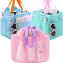 Talltalk 3 Pcs Mesh Shower Caddy Portable with Drawstring Dorm Essentials with 8 Pockets Hanging Shower Caddy Basket Quick Dry Toiletry for College Bathroom, Camping, Swim, Gym (Macarons Color)
