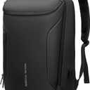 Muzee Backpack for Men Travel Backpack Flight Approved Fits 17 Inch Laptop and Tech Gear, With USB Plug (3-Pocket, Black)