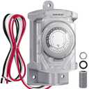 SURAIELEC 20 AMP 24 Hour Mechanical Timer Switch for Outdoor Electrical Boxes, 120V Power Control, for Waterproof Junction Box, RV Outlet, Driveway, Pool Light, Security System, Holiday Decorations