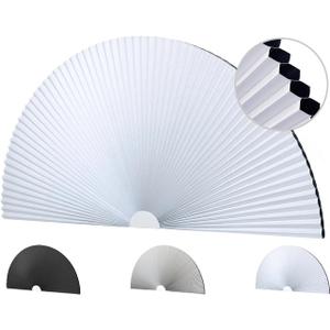 Arch Window Shades Blackout Cellular Honeycomb Blinds Half Circle Cordless No Drill, Thermal Insulated UV Protection, Easy to Cut and Install (White, Radius: 24", 1 Pack)