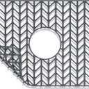 AWOKE Sink Protectors for Kitchen Sink | 18.2"x 12.5" Kitchen Sink Mats for Bottom of Kitchen Sink | Sink Inserts for Kitchen Sink of Stainless Steel Sink | Center Drain (Grey)