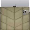 UZBL Puffy Laptop Sleeve 13-14 inch, Puffer Laptop Carrying Case for Women, Pillow Case Compatible for MacBook Air M3 2024 M2 M1, MacBook Pro 13 in 14 in, Diamond Stitched Sleeve (Khaki)