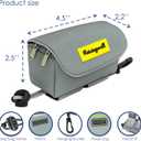 Dog Poop Bag Holder for Leash, 2 Waterproof Zipper Pouches, Dog Treat Pouch for Pet Walking Accessories, with Dispenser, Training Clicker and 1 Free Roll (Gray)