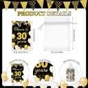 50 Set 30th Birthday Party Favors for Guests Black Gold 30 Years Old Acrylic Clear 1 oz Shot Glasses with Thank You Cards Gift Bags