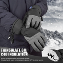 MCTi Ski Gloves,Winter Waterproof Snowboard Snow 3M Thinsulate Warm Touchscreen Cold Weather Women Gloves Wrist Leashes Medium