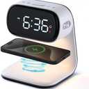 WILIT Alarm Clock with Wireless Charging,Dimmable Night Light,Snooze Function,10W Fast Charger,Modern Bedside Clock for Bedroom,Kids,Teens,Adults,Gift for Men and Women(White)