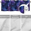 2 x Valance Curtain for Kitchen,Galaxy Star Nebula Space Starry Sky Window Valance for Living Room Scroll,Rod Pocket Valances for Bedroom Decor,Window Treatment Valance 1 Panel 18" x 42"