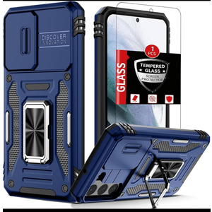 FRLMOOES for Samsung Galaxy S20 Ultra Case, Built-in Slide Camera Cover,for S20 Ultra Case with 360°Stand Shockproof Anti-Scratch Military-Grade Drop Heavy Duty Protection Dark Blue