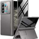 BERFY for Z Fold 7 Case, with Privacy Screen Protector, Hidden Kickstand & Slide Camera Cover & Hinge Protective, Full Body Shockproof Slim Hard Anti-Spy Phone Case for Samsung Galaxy Z Fold 7, Grey