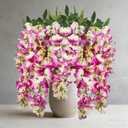 2Pcs Artificial Flowers Faux Silk Flowers Indoor Plants Hanging Wisteria Decoration for Home Indoor Kitchen Table Vase Wedding Party Table Centerpieces Outdoor Decor (Purple Fuchsia)