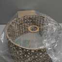 Hand-Woven Rattan Pendant Light, 11in Rattan Chandelier Boho Wicker Hanging Lighting Fixture Coastal Pendant Lights for Kitchen Island Dining Room Bedroom Foyer Entrance (Rattan(11x11.5in))