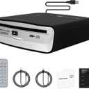 Lehwey USB CD Player for Car, External Car Cd Players with AUX & FM Transmitter, Portable CD Player for Cars Without CD Drive, AntiSkip, Remote Control, Works with Most Cars, SUVs, Trucks