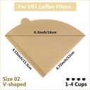 Cone Coffee Filters Size 02, 200 Count 1-4 Cups Unbleached V02 Disposable Coffee Filter Paper, Compatible with Conical Shaped Pour Over Coffee Dripper and Drip Coffee Maker