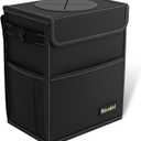 K KNODEL 2 Gallon Black Leak-Proof Waterproof Car Trash Can with Lid (Medium)