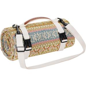 Picnic Blankets Outdoor Extra Large-Waterproof Picnic Blanket with Shoulder Carry Strap | Machine Washable Picnic Mat with Sandproof Backing for Park , Grass, Camping, Hiking, Concerts (Yellow) (4'11" x 6'7" (Rectangular)