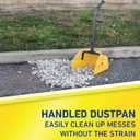 Quickie Debris Dustpan with Handle, Jumbo Debris Pan, 13.78 x 13.78 x 33.47 inches
