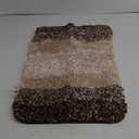 OLANLY Bathroom Rug Mat 24x16, Extra Soft and Absorbent Microfiber Bath Rugs, Non-Slip Plush Shaggy Bath Carpet, Machine Wash Dry, Bath Mats for Bathroom Floor, Tub and Shower, Brown