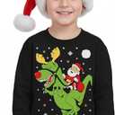 Tstars I've Been Naughty Sweatshirt Toddler Kids Ugly Christmas Sweater Style (3T)