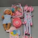 deAO Baby Doll Stroller Set with 13 inch Doll,Kids Play Stroller Toys,13" Baby Doll Set with Foldable Doll Stroller,18 PCS Baby Doll Accessories with 2 Sets Doll Clothes