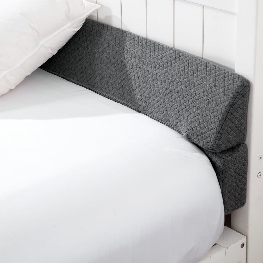HOMBYS Wedge Pillow Headboard for Bed Gap,Foldable Bed Wedge Gap Filler King Size,Matterss Gap Filler,Multi Functional Bed Crack Pillow, Fill The Gap (0-7") Between Your Headboard and Mattress,Grey