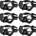 Kingdder 6 Pack Adult Swim Goggles with Nose Cover Anti-Fog No Leaking View Clear Diving Mask for Men Women Youth for Swimming Snorkeling Diving (Black Color)