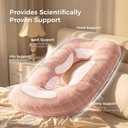 Momcozy Pregnancy Pillows for Sleeping, U Shaped Full Body Maternity Pillow with Removable Cover - Support for Back, Legs, Belly, HIPS for Pregnant Women, 57 Inch Pregnancy Pillow, Cotton Pink