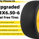 RONPOW 13x6.50-6 Flat Free Lawn Mower Tires and Wheel, for Zero Turn Mower | Universal 3/4", 5/8", 1/2" Bearings, 500 lbs Load, 4.33"-6.73" Hub Spacers, Solid Front Caster Replacement, 2-Pack Yellow
