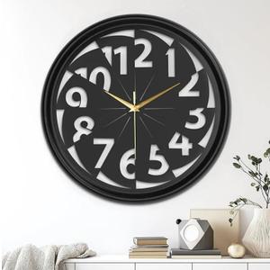 Modern Metal Wall Clock – Silent Non-Ticking, Battery Operated Clock with Hollow-Out Design, Decorative Clock for Living Room, Bedroom, or Office Wall Decor-18”