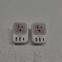 Italy Travel Plug Adapter 2 Pack, TESSAN Italy Power Adaptor with 4 Outlets 3 USB Charger (1 USB C Port), Type L Adapter for US to Chile Ethiopia Libya Syria Tunisia Uruguay