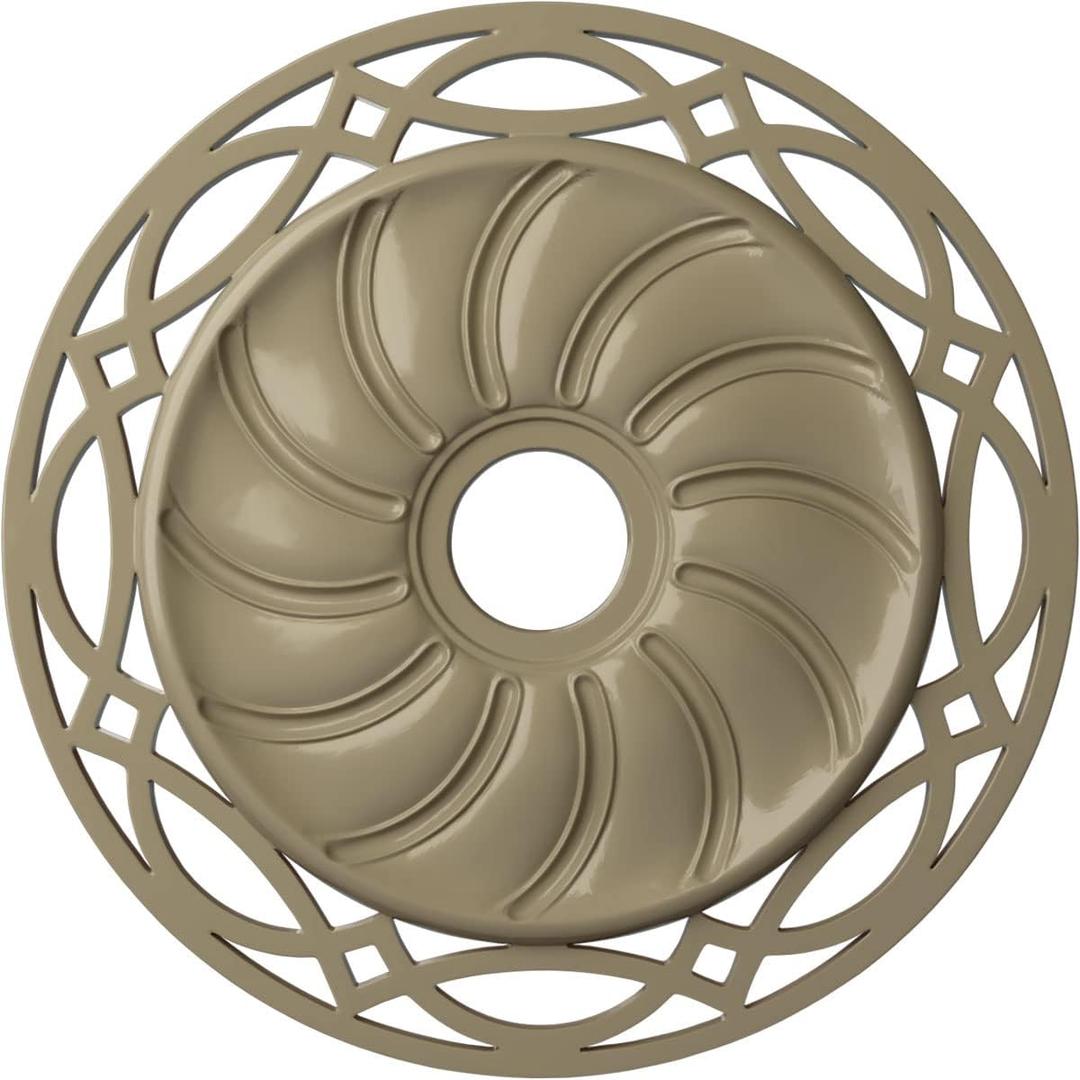 26 5/8"OD x 4 1/2"ID x 1 3/8"P Loera Ceiling Medallion (Fits Canopies up to 6 1/4"), Hand-Painted Gobi Desert