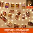 HXWEIYE 120LED Warm White 40Ft Fairy String Light with 52 Clear Clips & 12 Hooks, USB Powered, Waterproof, 8 Modes & Timer, Perfect for Indoor/Outdoor, Bedroom, Party, Wedding Decor