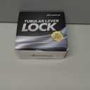 Round Heavy Duty Entry Door Lever Handle Lock With Key for Office/Front Door,Entrance Interior Exterior Door Knob Hardware,Lockable,Not Keyed Alike,Reversible for Left/Right Side,Brushed Nickel